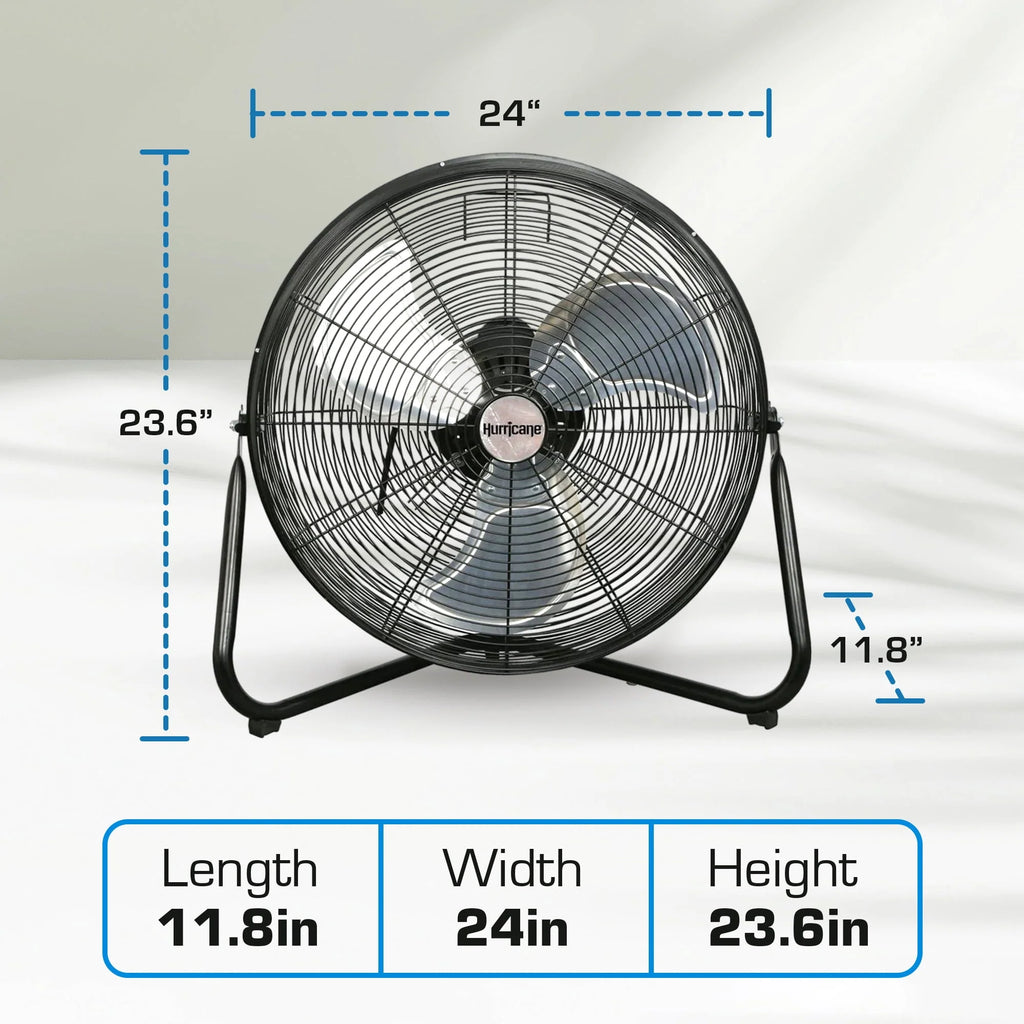 20 Inch High Velocity Metal Stand Fan, Black F155