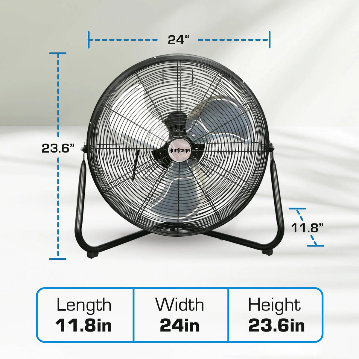 20 Inch High Velocity Metal Stand Fan, Black F155
