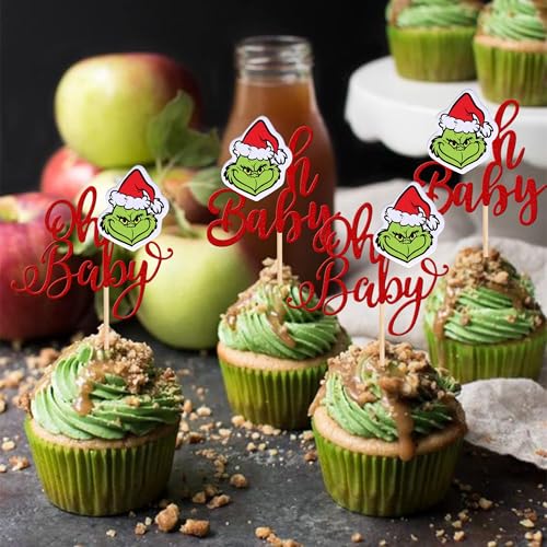 36 PCS Christmas Cupcake Toppers Double Sided Cupcake Picks A534