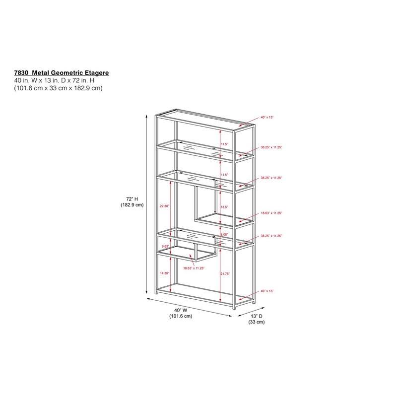 Black Marble Bookcase Etagere N163
