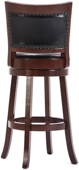29" Mid-Century Faux Leather Swivel Stool U979104