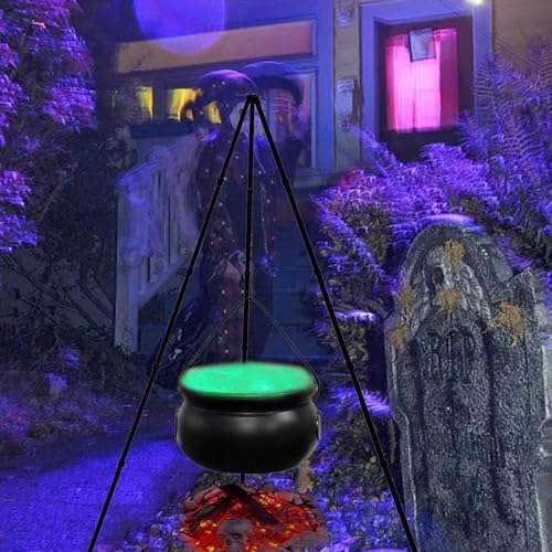 Black Plastic Cauldron with Tripod Stand O27083