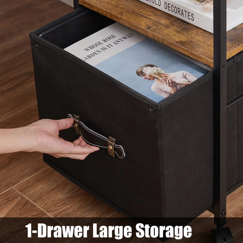 3 Drawer Rolling File Cabinet with Storage Shelf A537