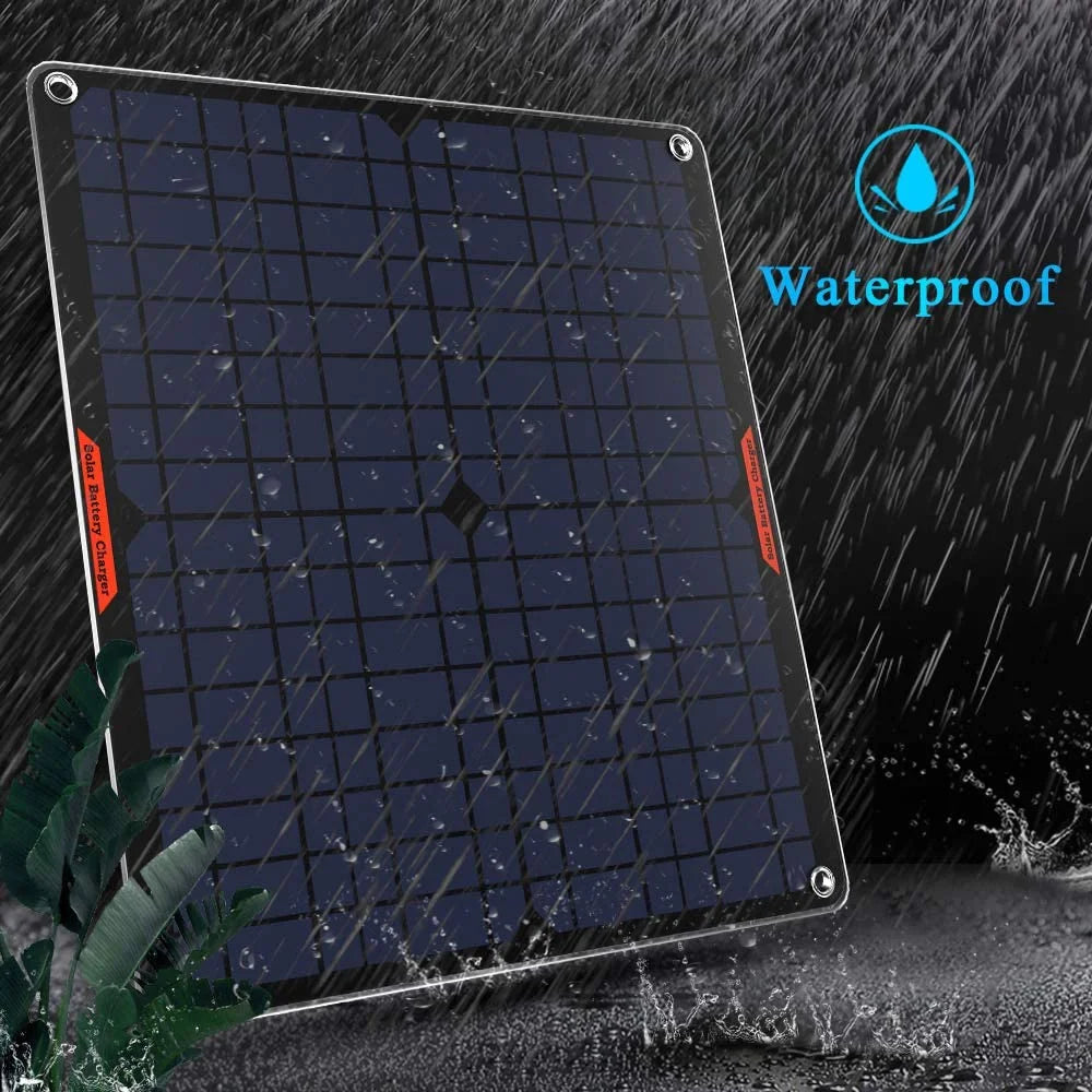 20W 12V Portable Waterproof Solar Car Battery Charger & Maintainer U10088