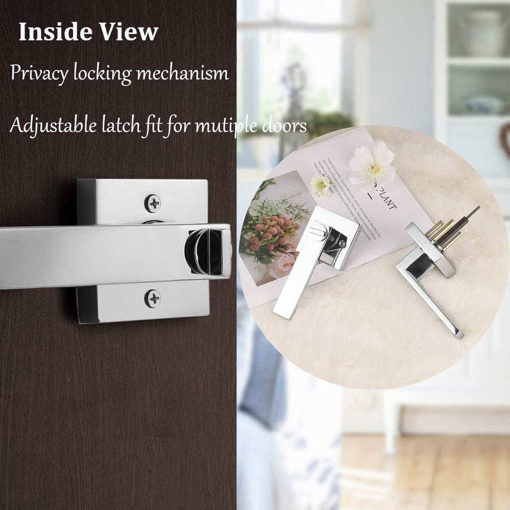Polished Chrome Square Privacy Levers 5 Pack Z88812