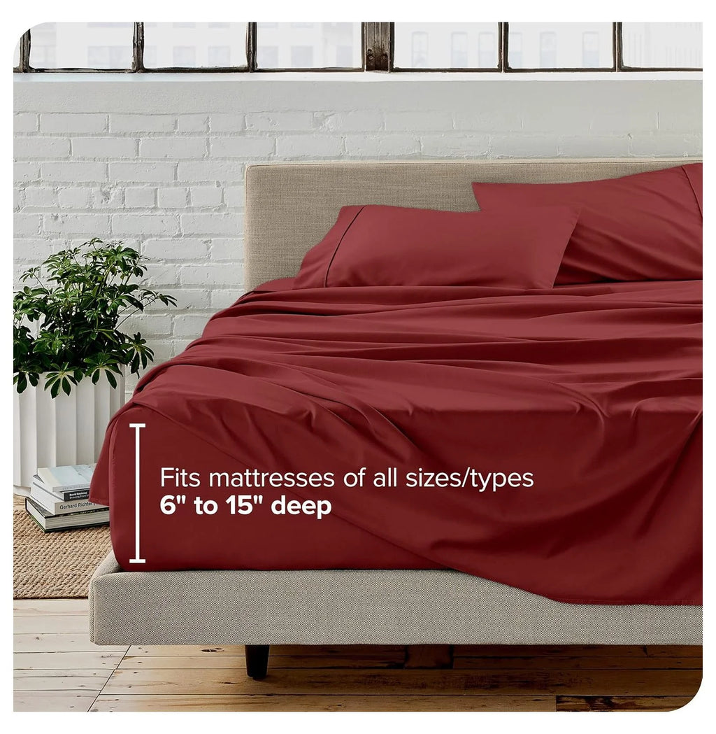 Rosewood 4 Piece Ultra-Soft Microfiber Full Bed Sheets O439979