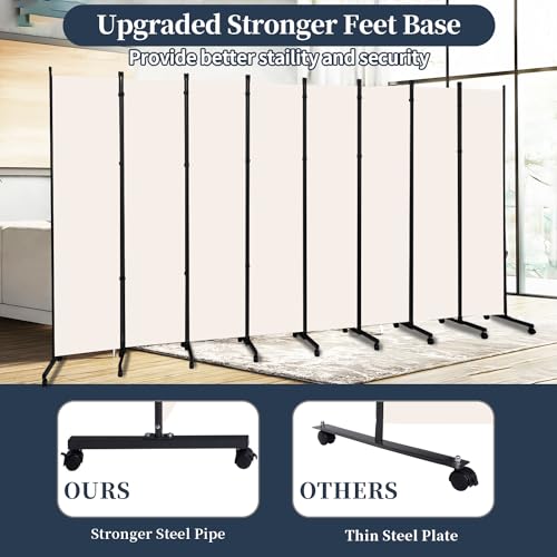Folding Room Divider with Lockable Wheels F639