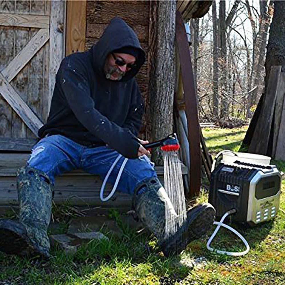 Black Battery Operated Shower System W414