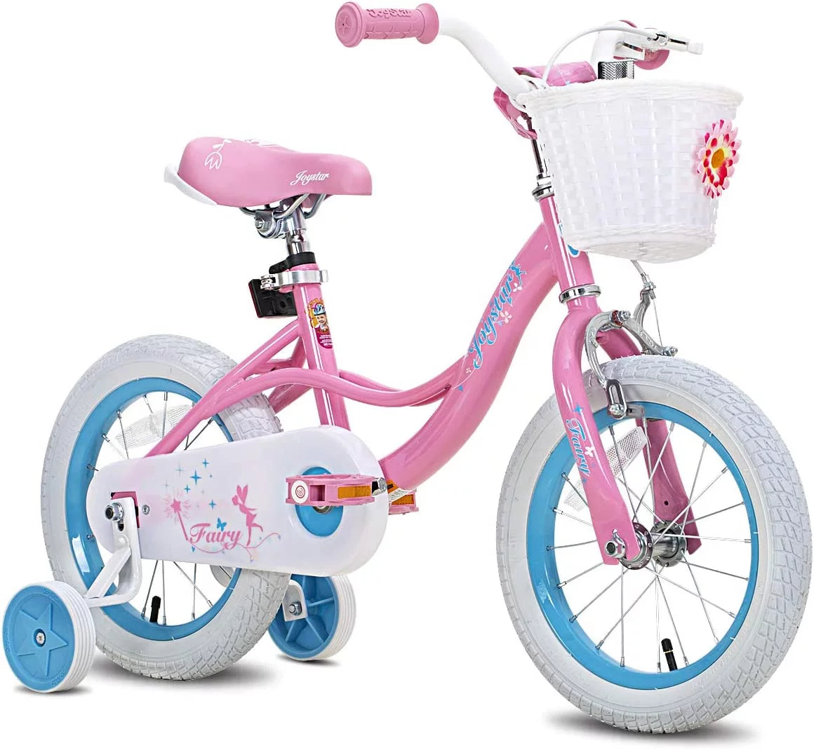 Pink 18 inch Kids Bike with Training Wheels J49345