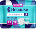 Adult Disposable Incontinence Underwear, White, XLarge, 20 Count Q584