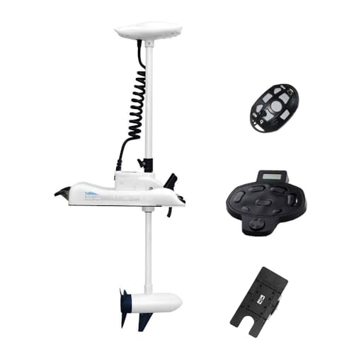 White 12V 55LBS 54inch Bow Mount Trolling Motor with Remote Control W5497