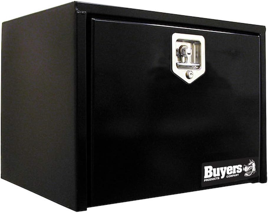 Black Steel Underbody Truck Box with T-Handle Latch I36069