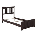Solid Wood Twin Bed with USB Charger in Espresso L6283