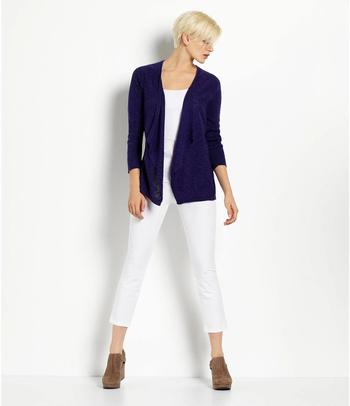 White Stretch Crepe Slim Ankle Pant F1979