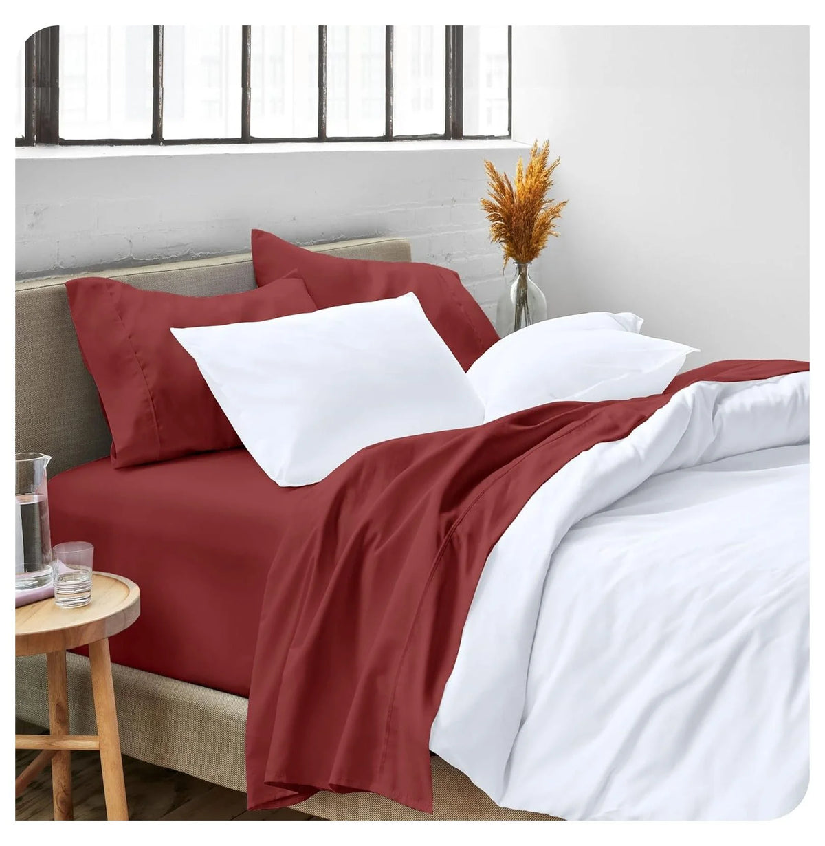 Rosewood 4 Piece Ultra-Soft Microfiber Full Bed Sheets O439979