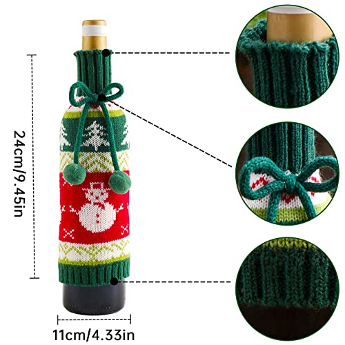 Knitted Christmas Wine Bottle Cover 3PCS X64696