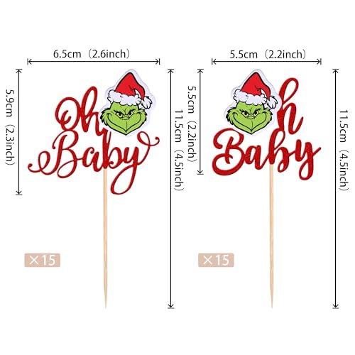 36 PCS Christmas Cupcake Toppers Double Sided Cupcake Picks A534